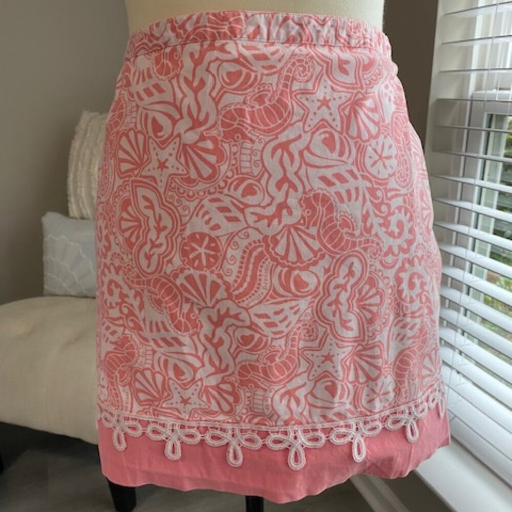 WOMANS VINEYARD VINES BY SHEP & IAN PINK SEASHELL MINI SKIRT SZ 6